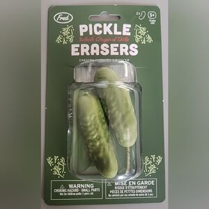 Fred Pickle Erasers in Jar. 2 Big Dill❤️